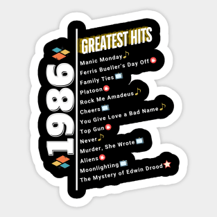 1986 Time Capsule Era - Front & Back - Retro Pop Culture Sticker